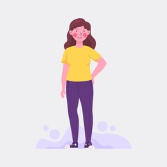 young women standing Vector illustration