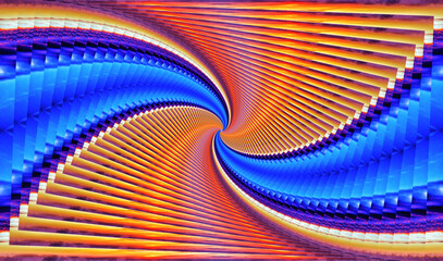 Rotating background in descending color stripe pattern