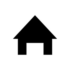 Compact house silhouette icon. Vector.