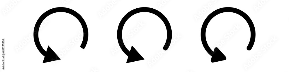 Poster rerurn arrows. rotate icons set. vector.