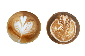 Fototapeta premium Latte coffee art top view isolated