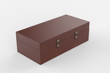 Leather Case Mockup isolated on white background. 3d illustration