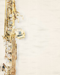 Watercolor Painting of Soprono Saxophone Mechanics Isolated at white background