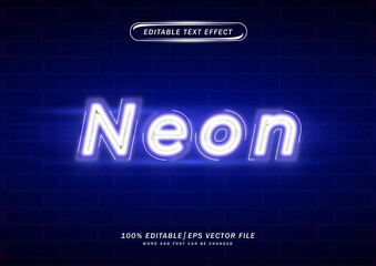 Blue neon editable text effect.