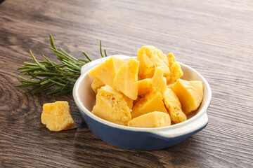 Pieces of delicous parmesan cheese