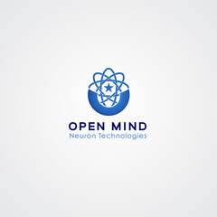 Logo illustration with mind technology concept