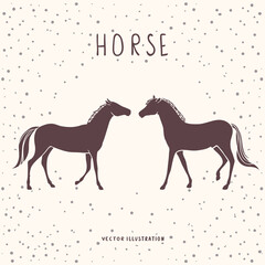 Two horses silhouette