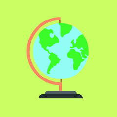 Globe Cartoon Flat Vector Illustration