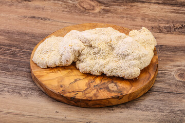 Raw meat schnitzel for roast