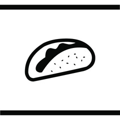 Taco icon, minimal line web icon. Fast food vector illustration 
