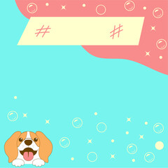 beagle dog and text space