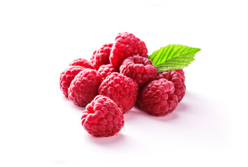 Ripe juicy raspberry isolated on white background