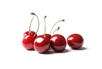 Fresh sweet ripe sweet cherry isolated on white background.