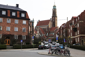 Obraz premium Stockholm Norrmalm district and St Johannes church. Stockholm, Sweden