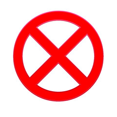 Obraz premium Red Prohibition sign isolated on a white background