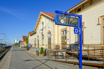 Train station of Oulu city in summer morning