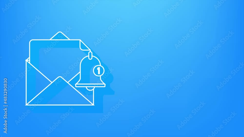Poster enable reminder notification. email notification shadow icon. message alert. motion graphic.