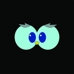  cute bird eyes isolated on black background