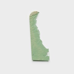 Delaware Topographic Relief Map  - 3D Render