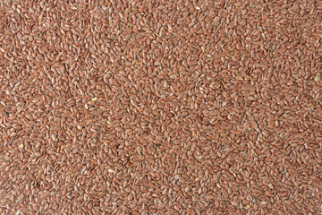 natural brown flaxseed white background