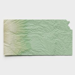Kansas Topographic Relief Map  - 3D Render