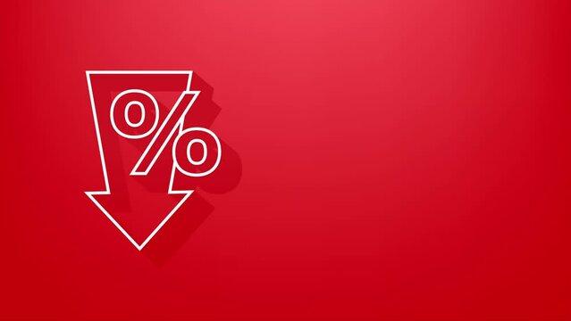 Percentage with arrow up and down. Banking, credit, interest rate. Motion Graphic