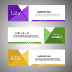 Fototapeta premium Vector abstract design web banner template. Web Design Elements Header Design. Abstract geometric web banner template on gray background.Modern banner.