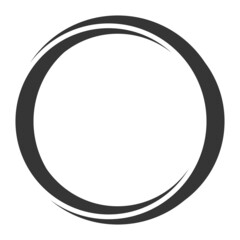 Round graceful frame, logo calligraphy element, circle of two moons