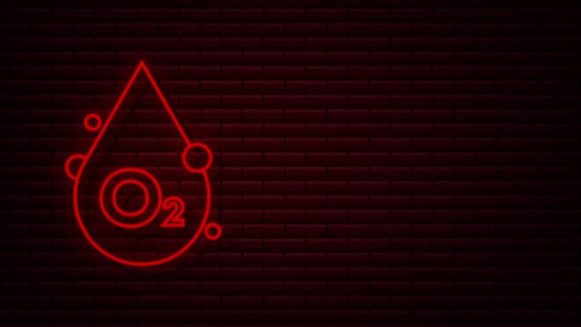 Blood o2 Neon icon, great design for any purposes. illustration design