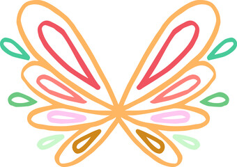 Vector pattern drawing of a butterfly. Simple drawing of a butterfly for printing.