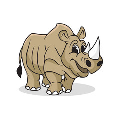 Cartoon Rhino vector illustration.