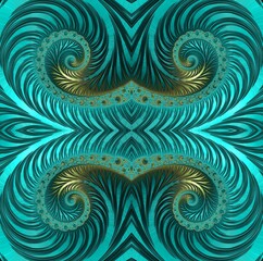 Seamless Repeating Pattern Tile Gold Teal