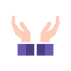 Fototapeta premium Business male hands in suit pointing on empty copy space advertising promo blank vector flat