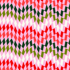 Funky Retro Abstract Zigzag Geometric Seamless Pattern Trendy Chic Colors Fashion Design