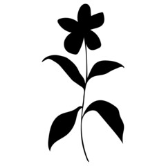 Flower vector illustration in silhouette design