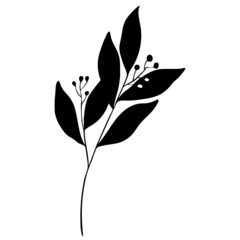 Plant vector illustration in silhouette design