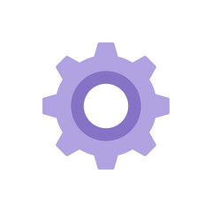 Simple cog wheel gear mechanism vector flat illustration. Machinery industrial engineering progress