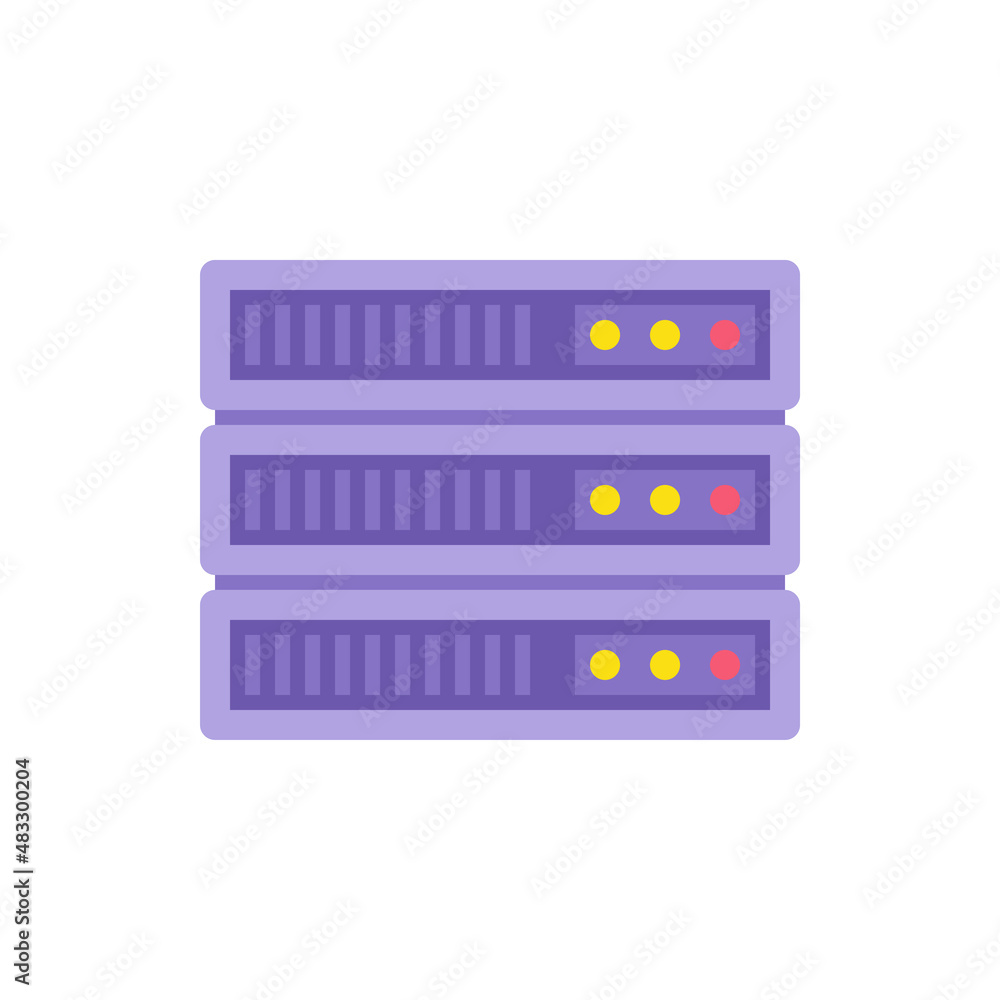 Poster purple three rectangle control panel with multicolored indicator vector flat illustration