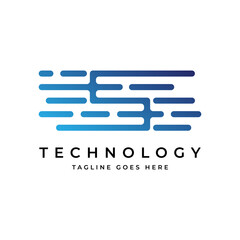 letter S tech logo design