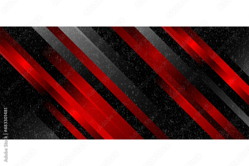 Poster abstract black background with red and transparency white diagonal. abstract grunge pattern element.