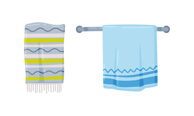 Hanging Towel as Bathroom Item for Body Vector Set