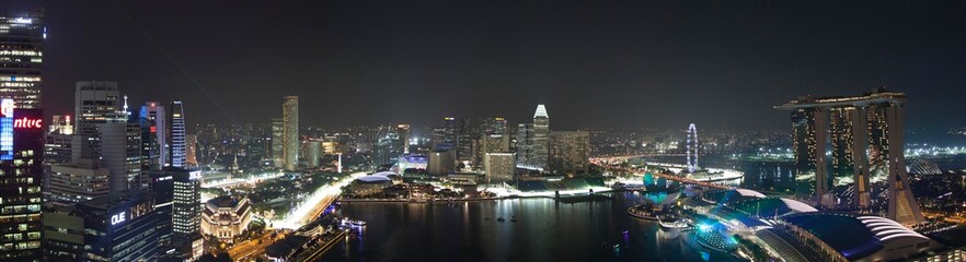 Singapore grand prix track at night