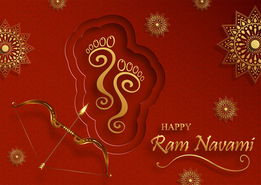 Ram Navami celebration , the Rama Lord festival on colro background