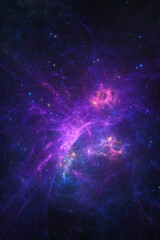 Nebula and galaxies in space. Abstract cosmos background