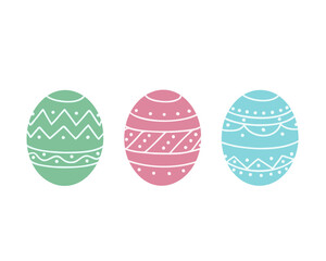 Easter eggs with ornament. Vector Illustration for printing, backgrounds, covers, packaging, greeting cards, posters, stickers, textile and seasonal design. Isolated on white background.