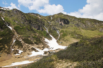 The view of valley near the middle station of Gletscherjet cable car, Kaprun