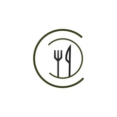 fork and spoon restaurant logo vector template