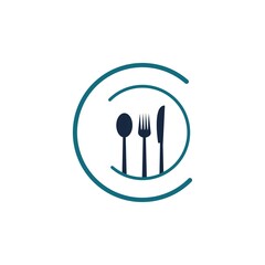 fork and spoon restaurant logo vector template