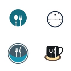 fork and spoon restaurant logo vector template