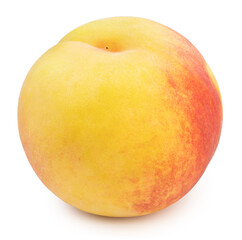 Fresh Golden Peach fruits on white background, Honey Yellow Peach isolated on white background,